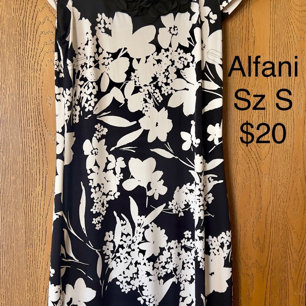 Alfani Black and White Sheath Midi Dress